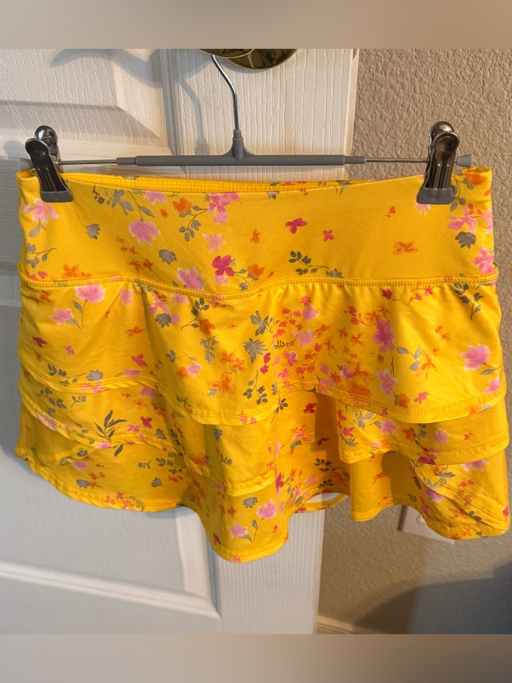 Ideology Yellow Floral Tiered Golf Skirt